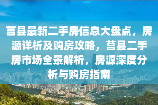 莒县最新二手房信息大盘点，房源详析及购房攻略，莒县二手房市场全景解析，房源深度分析与购房指南
