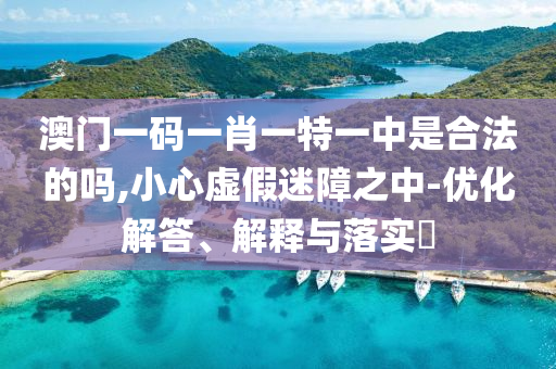 澳门一码一肖一特一中是合法的吗,小心虚假迷障之中-优化解答、解释与落实?