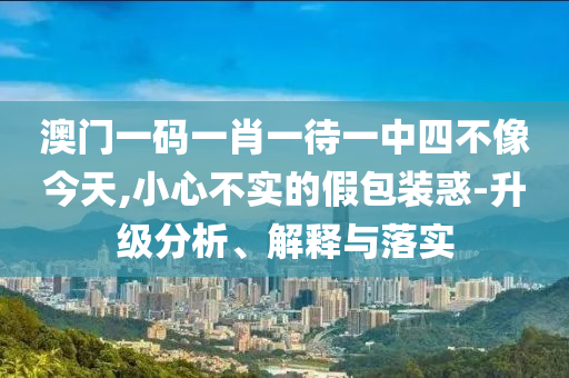 澳门一码一肖一待一中四不像今天,小心不实的假包装惑-升级分析、解释与落实