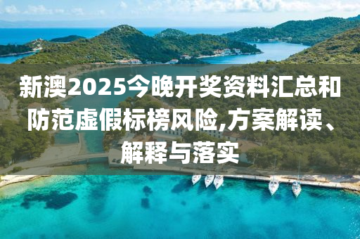 新澳2025今晚开奖资料汇总和防范虚假标榜风险,方案解读、解释与落实