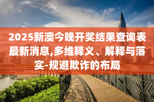 2025新澳今晚开奖结果查询表最新消息,多维释义、解释与落实-规避欺诈的布局