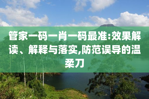 管家一码一肖一码最准:效果解读、解释与落实,防范误导的温柔刀