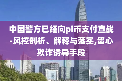 中国警方已经向pi币支付宣战-风控剖析、解释与落实,留心欺诈诱导手段