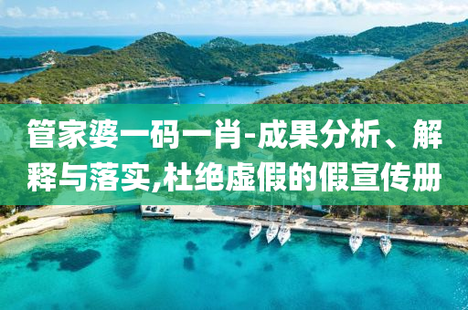 管家婆一码一肖-成果分析、解释与落实,杜绝虚假的假宣传册