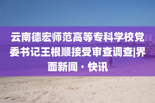 云南德宏师范高等专科学校党委书记王根顺接受审查调查|界面新闻 · 快讯