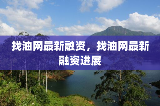 找油网最新融资，找油网最新融资进展