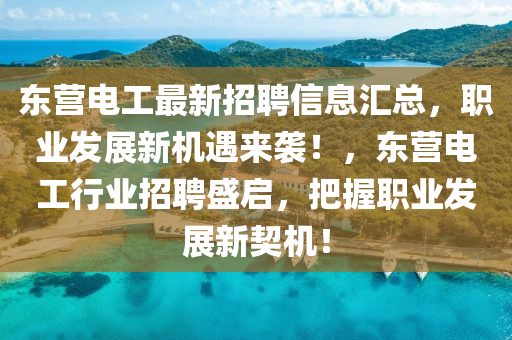东营电工最新招聘信息汇总，职业发展新机遇来袭！，东营电工行业招聘盛启，把握职业发展新契机！