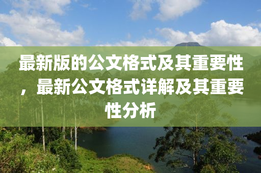 最新版的公文格式及其重要性，最新公文格式详解及其重要性分析