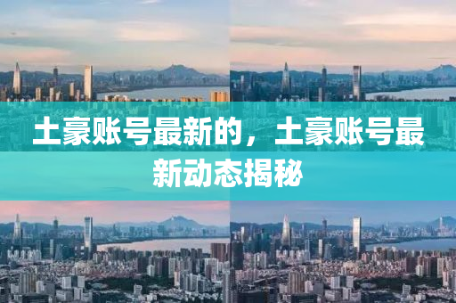 土豪账号最新的，土豪账号最新动态揭秘