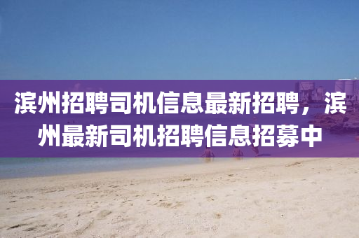 滨州招聘司机信息最新招聘，滨州最新司机招聘信息招募中
