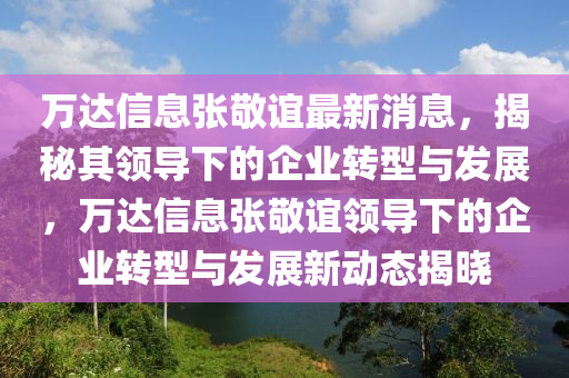 万达信息张敬谊最新消息，揭秘其领导下的企业转型与发展，万达信息张敬谊领导下的企业转型与发展新动态揭晓