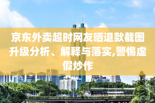 京东外卖超时网友晒退款截图升级分析、解释与落实,警惕虚假炒作
