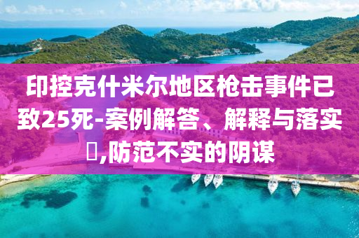 印控克什米尔地区枪击事件已致25死-案例解答、解释与落实?,防范不实的阴谋