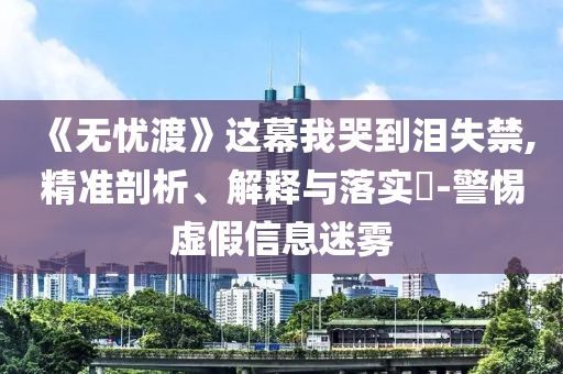 《无忧渡》这幕我哭到泪失禁,精准剖析、解释与落实?-警惕虚假信息迷雾