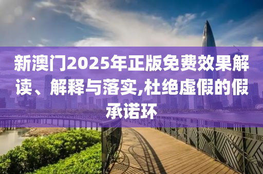 新澳门2025年正版免费效果解读、解释与落实,杜绝虚假的假承诺环