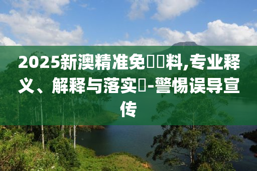 2025新澳精准免費資料,专业释义、解释与落实?-警惕误导宣传