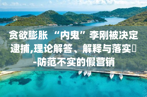 贪欲膨胀 “内鬼”李刚被决定逮捕,理论解答、解释与落实?-防范不实的假营销